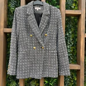 Nanette Lepore Black and White Tweed Blazer